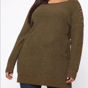 Fashion Nova Plus Sized Olive Sweater